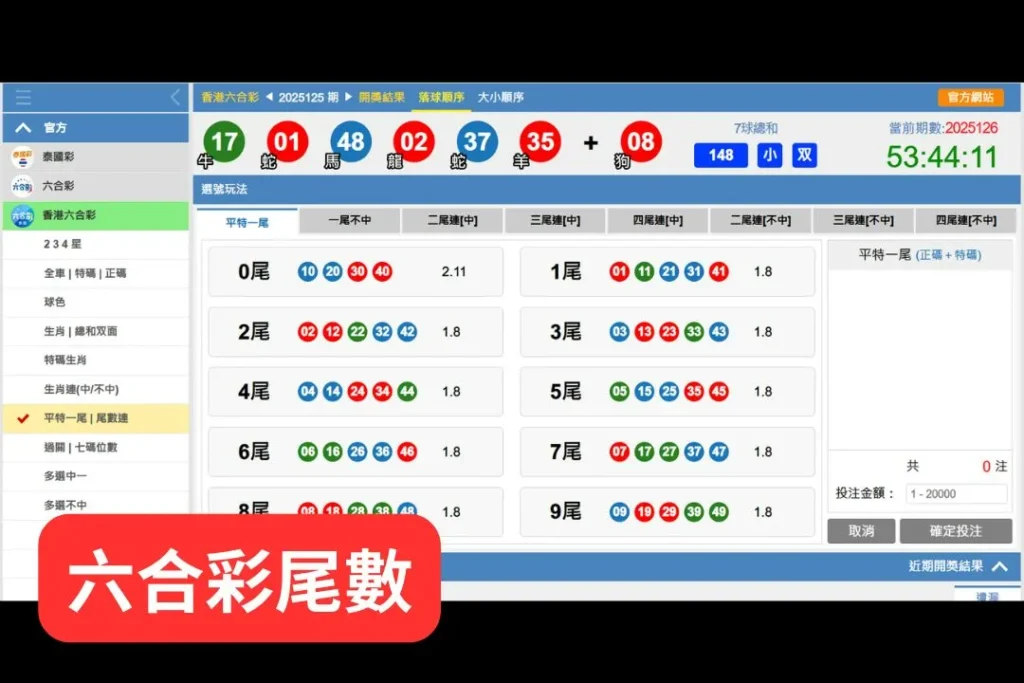 【六合彩尾數】終極策略!數據型玩家的精準打擊與高效率上分法! 1 六合彩尾數