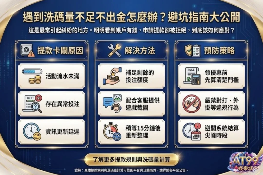 【娛樂城洗碼量】全攻略:搞懂流水規則讓你提款不再卡關 1 洗碼量不足不出金